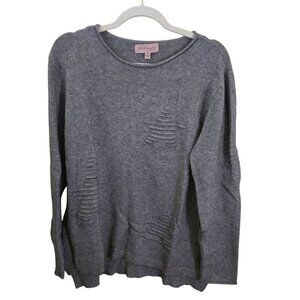 Philosophy Gray Knit 3D Star Detail Scoop Neck Sweater Size XL